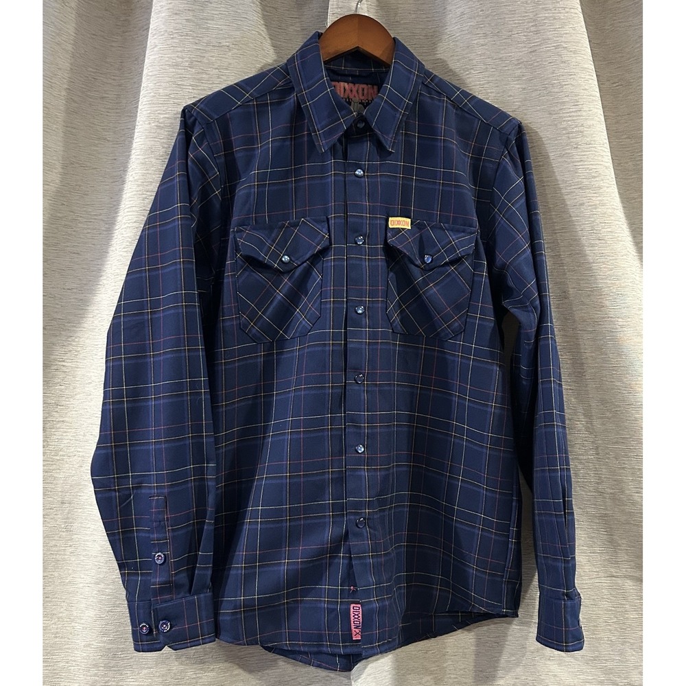 Dixxon‎ Flannel Co Shirt Mens S Toru Blue Plaid Pearl Snap D-Tech Soft PAC-Man